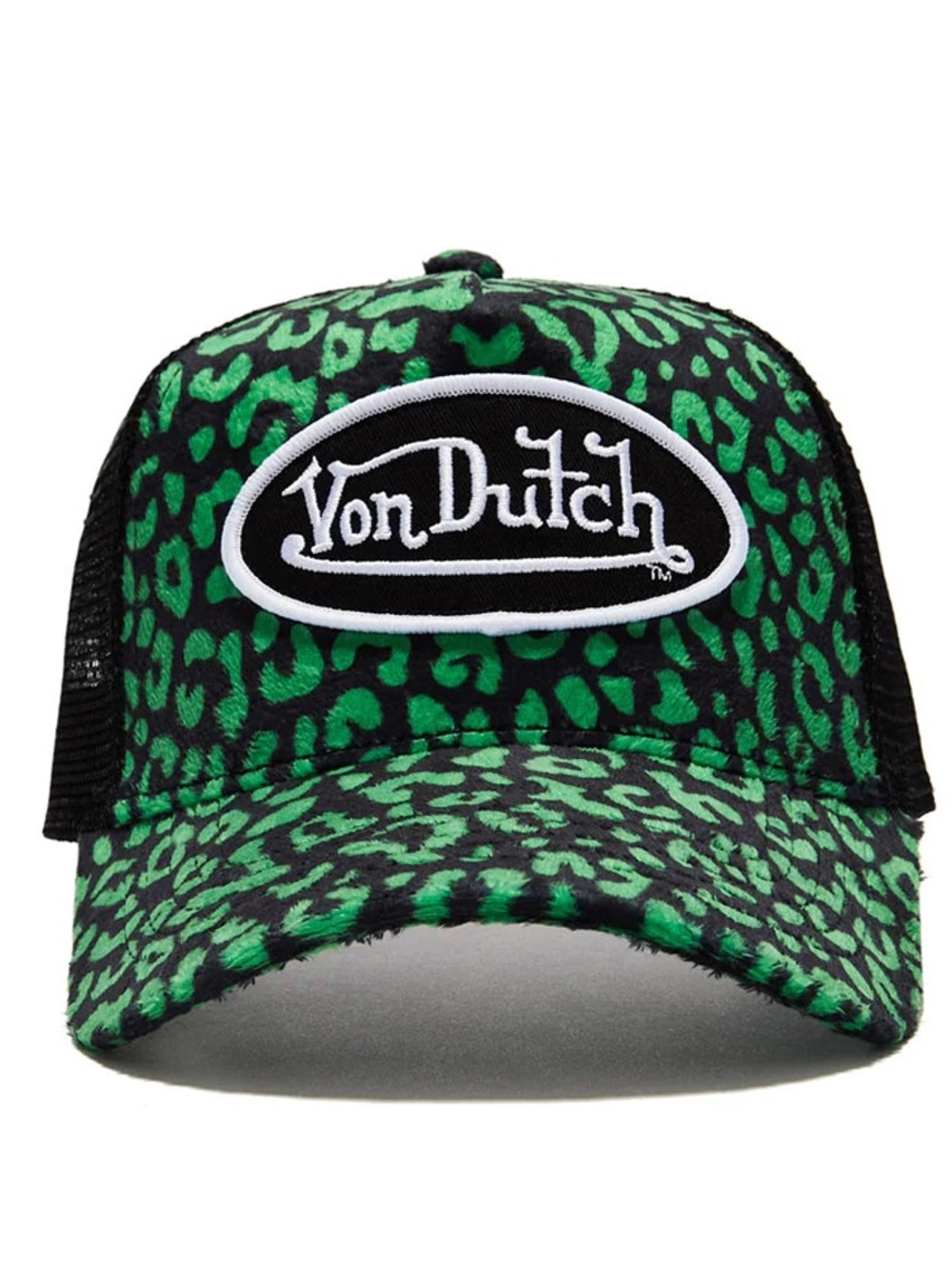 Von Dutch Green & Black Leopard Trucker Hat